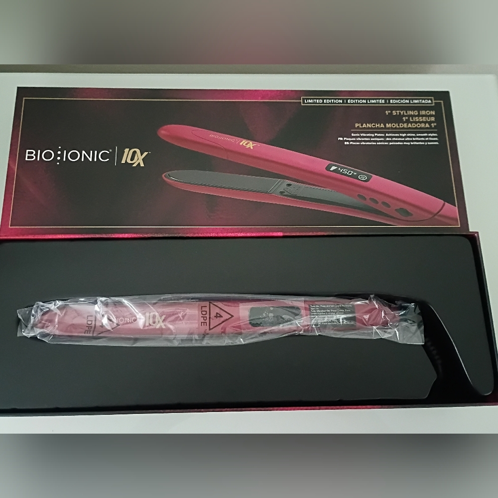 New BIO IONIC 10X Styling Flat Iron 1 Inch